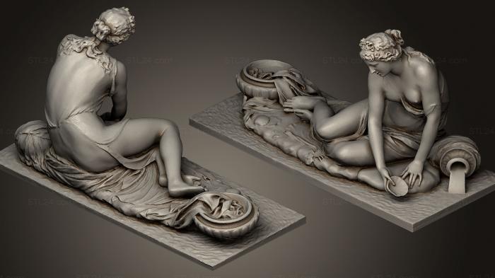 Statues antique and historical (Nymphe la coquille Louvre Museum Paris 2021, STKA_1236) 3D models for cnc
