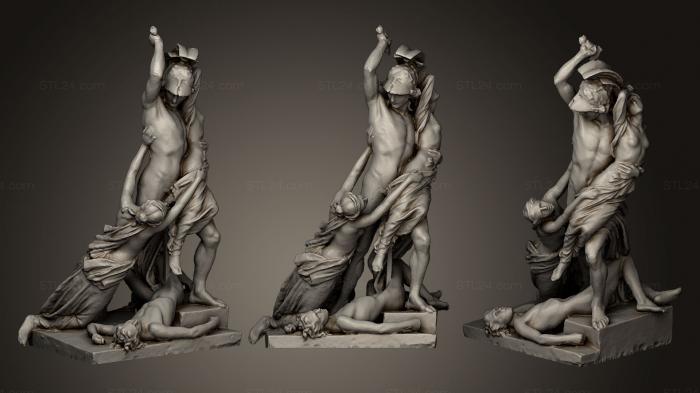 Статуи античные и исторические (Похищение Поликсены, STKA_1343) 3D модель для ЧПУ станка