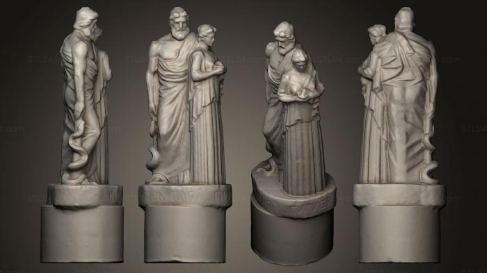 Статуи античные и исторические (Эскулап И Гигиея, STKA_1345) 3D модель для ЧПУ станка