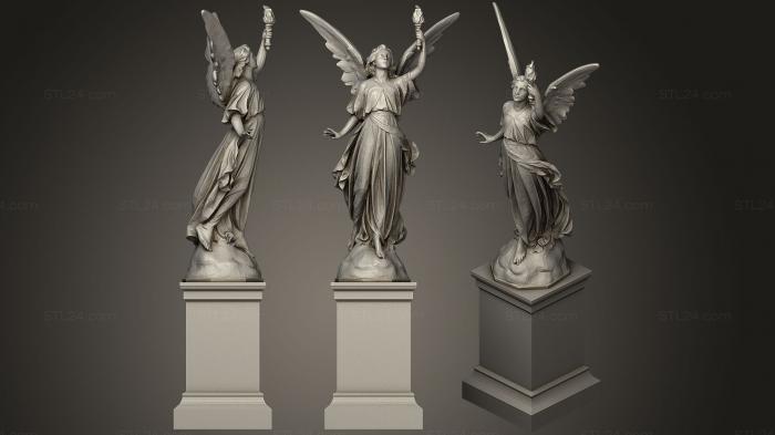Статуи античные и исторические (Статуя Ангела с огнем, STKA_1356) 3D модель для ЧПУ станка