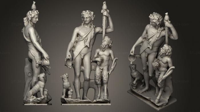 Статуи античные и исторические (Дионис, Пан и Пантера, STKA_1382) 3D модель для ЧПУ станка