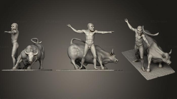Statues antique and historical (Guy Fawkes With Wall St Bull, STKA_1409) 3D models for cnc