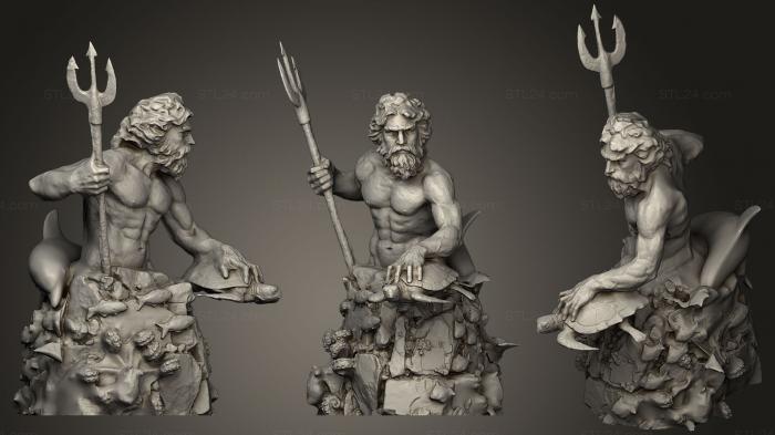 Статуи античные и исторические (Король Нептун (статуя Вирджиния-Бич), STKA_1421) 3D модель для ЧПУ станка