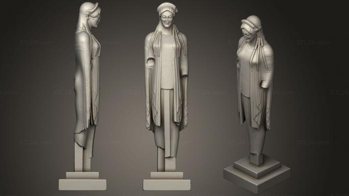 Statues antique and historical (Kore Dressed In Chiton And Cape (Epiblema), STKA_1422) 3D models for cnc