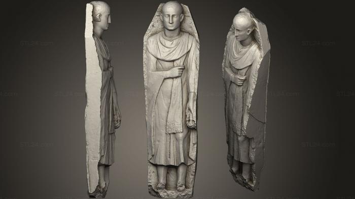 Статуи античные и исторические (Мужчина в дорожной одежде, STKA_1431) 3D модель для ЧПУ станка