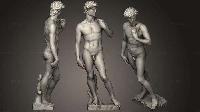 Statues antique and historical (Michelangelo David 15 K, STKA_1443) 3D models for cnc