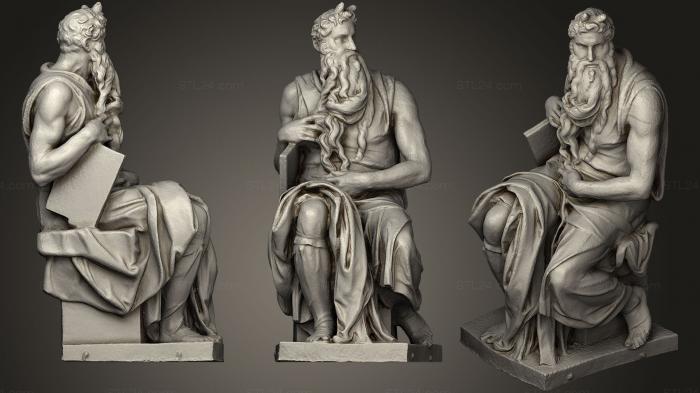 Статуи античные и исторические (Моисей работы Микеланджело, STKA_1446) 3D модель для ЧПУ станка