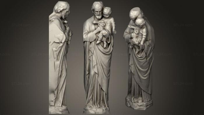 Статуи античные и исторические (Скан статуи святого Иосифа, STKA_1477) 3D модель для ЧПУ станка