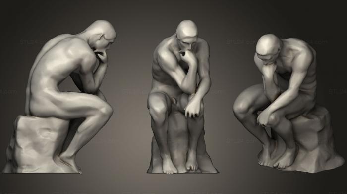 Statues antique and historical (Thinker by Rodin Mobile Friendly, STKA_1595) 3D models for cnc