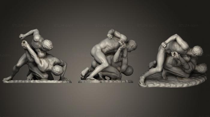 Statues antique and historical (Two Wrestlers In Combat, STKA_1600) 3D models for cnc