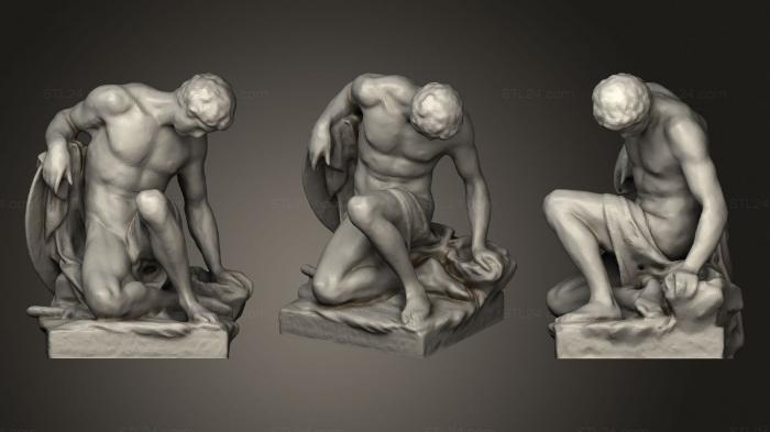 Статуи античные и исторические (фигура умирающего гладиатора в Лувре, STKA_1631) 3D модель для ЧПУ станка