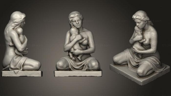 Статуи античные и исторические (Девушка с младенцем, STKA_1633) 3D модель для ЧПУ станка