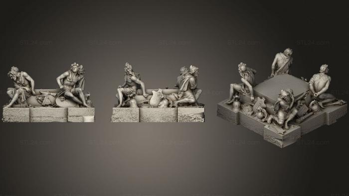 Statues antique and historical (Four Captives Richelieu wing Louvre, STKA_1634) 3D models for cnc