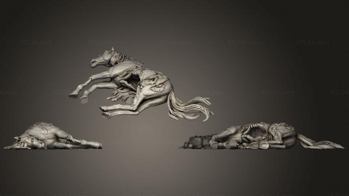 Статуи античные и исторические (Растерзанная Лошадь, STKA_1651) 3D модель для ЧПУ станка