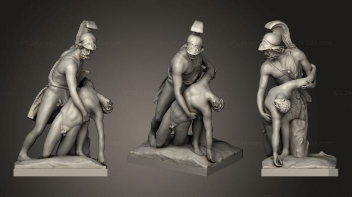 Статуи античные и исторические (Менелай, Несущий Тело Патрокла, или Аякс, Несущий Тело, STKA_1654) 3D модель для ЧПУ станка