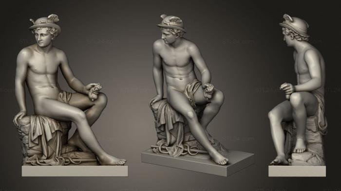 Статуи античные и исторические (Меркурий, бог-покровитель торговли 1, снимок 2, STKA_1655) 3D модель для ЧПУ станка