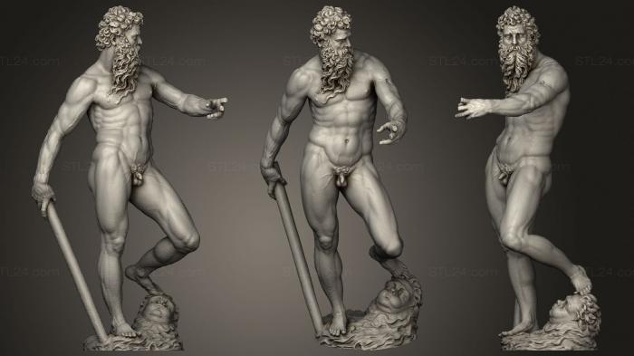 Статуи античные и исторические (Бронзовый Нептун, STKA_1661) 3D модель для ЧПУ станка