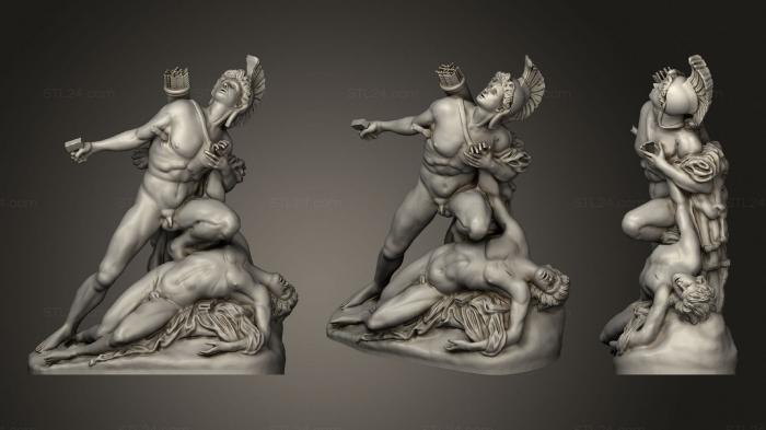 Statues antique and historical (Nisus et Euryale Jean Baptiste Roman Louvre Paris France, STKA_1663) 3D models for cnc