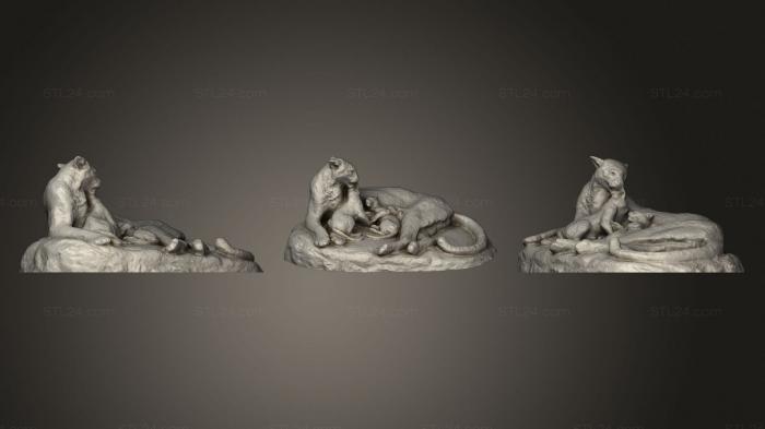 Статуи античные и исторические (Пантера И Детеныши, STKA_1666) 3D модель для ЧПУ станка