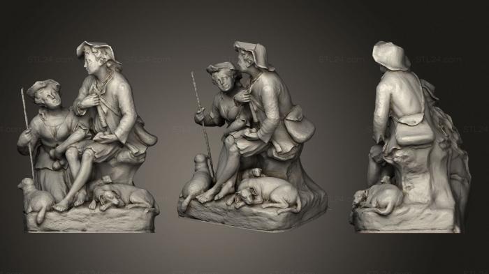 Statues antique and historical (Pastoral Scene, STKA_1667) 3D models for cnc