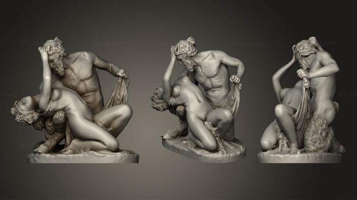 Statues antique and historical (Satyre et bacchante James Pradier Louvre Paris France 2, STKA_1675) 3D models for cnc