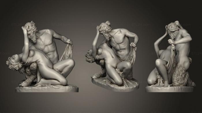 Statues antique and historical (Satyre et bacchante James Pradier Louvre Paris France, STKA_1676) 3D models for cnc