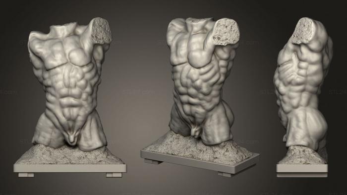 Статуи античные и исторические (Туловище Падающего Человека Лус Xiv В Музее Родена Париж Франция, STKA_1748) 3D модель для ЧПУ станка