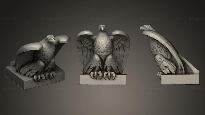 Статуэтки птицы (Орел на квадратном постаменте, STKB_0024) 3D модель для ЧПУ станка