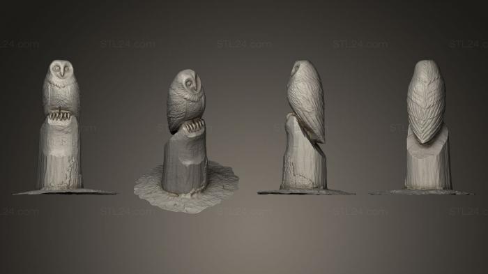 Статуэтки птицы (Самая известная британская Рыжевато-Коричневая Сова Мейбл, STKB_0080) 3D модель для ЧПУ станка