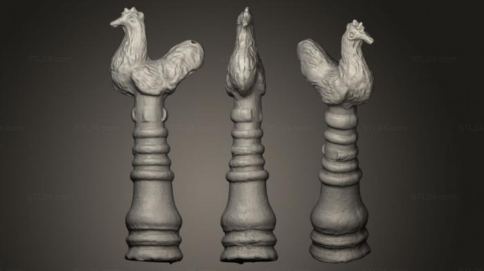Статуэтки птицы (Голова петушиного посоха, STKB_0086) 3D модель для ЧПУ станка