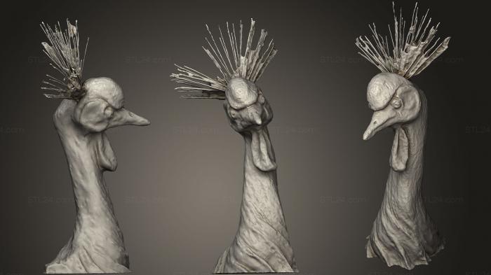 Статуэтки птицы (Бронзовая скульптура журавля Ld M, STKB_0161) 3D модель для ЧПУ станка