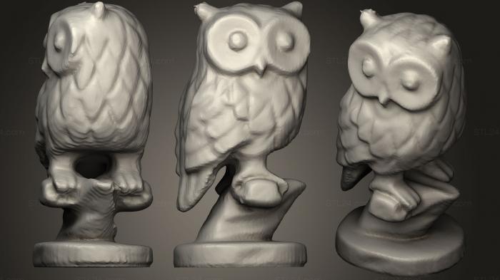Bird figurines (High Quality Owl Scan, STKB_0172) 3D models for cnc