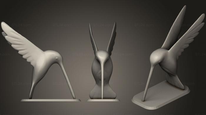 Bird figurines (Hummingbird With Bases, STKB_0173) 3D models for cnc
