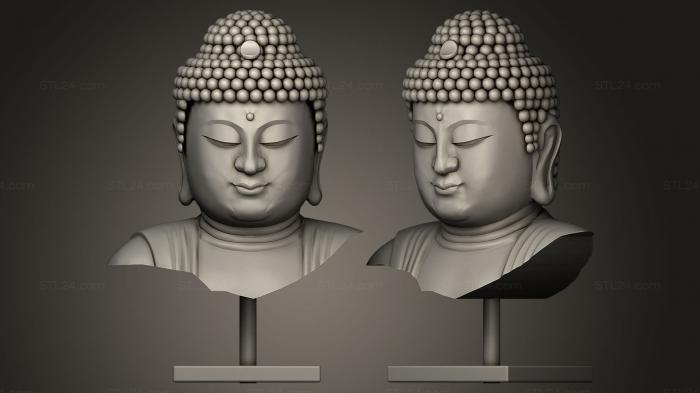 Статуэтки Будда (Голова Будды на падименте, STKBD_0002) 3D модель для ЧПУ станка