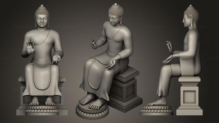 Статуэтки Будда (Белый сидящий Будда, STKBD_0016) 3D модель для ЧПУ станка