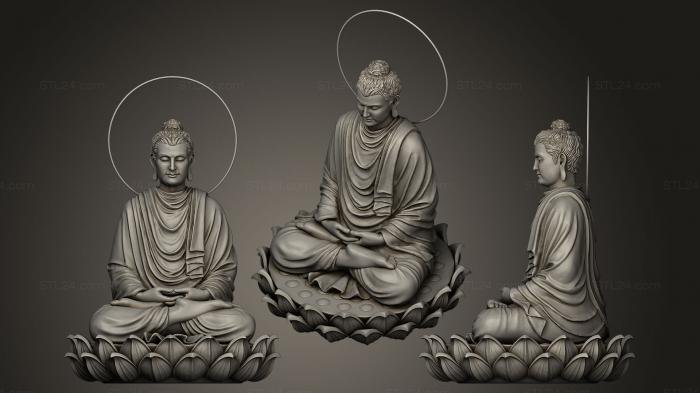 Статуэтки Будда (Стиль Будды Гандхары, STKBD_0022) 3D модель для ЧПУ станка