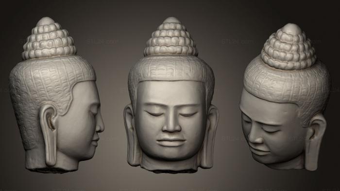 Статуэтки Будда (Голова Будды 12-го века, STKBD_0052) 3D модель для ЧПУ станка