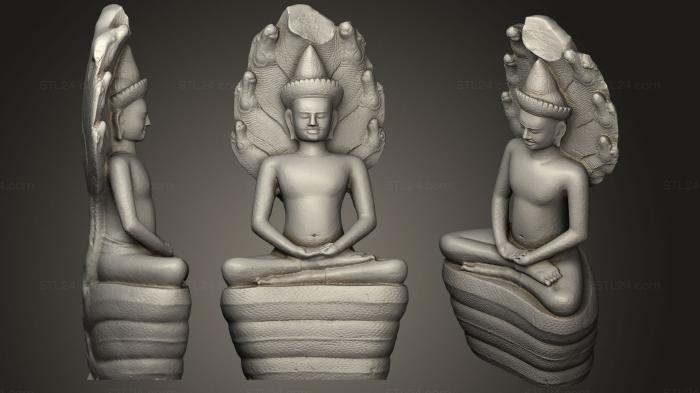 Статуэтки Будда (Будда, защищенный нагами, STKBD_0069) 3D модель для ЧПУ станка