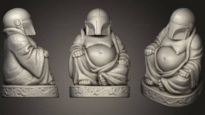 Buddha figurines (Mandalorian Buddha No Rifle, STKBD_0089) 3D models for cnc