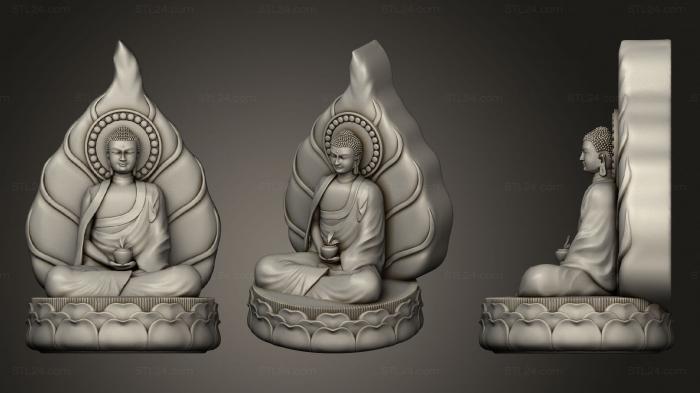 Buddha figurines (Buddha on lotos, STKBD_0138) 3D models for cnc