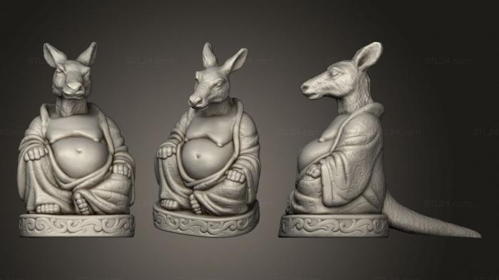 Статуэтки Будда (Будда Ру (Кенгуру с хвостом) (Коллекция животных), STKBD_0140) 3D модель для ЧПУ станка