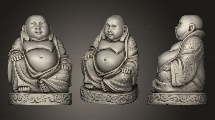 Buddha figurines (Laughing Buddha (With Flat Base), STKBD_0161) 3D models for cnc