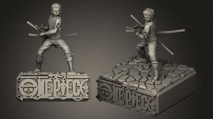 Statues of famous people (Roronoa Zoro one piece, STKC_0102) 3D models for cnc