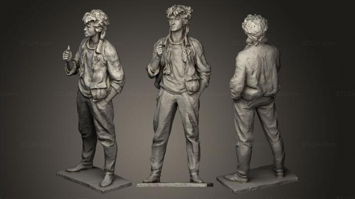 Статуэтки известных личностей (Памятник виктору цою в алмааты, STKC_0121) 3D модель для ЧПУ станка