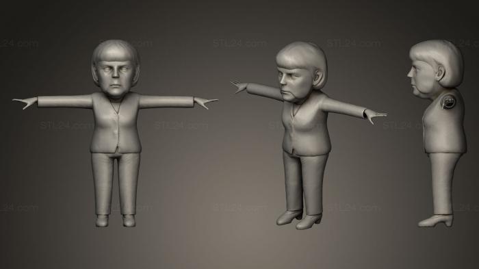 Statues of famous people (Angela Merkel caricature, STKC_0143) 3D models for cnc
