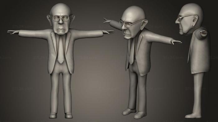 Статуэтки известных личностей (Карикатура на Берни Сандерса, STKC_0149) 3D модель для ЧПУ станка