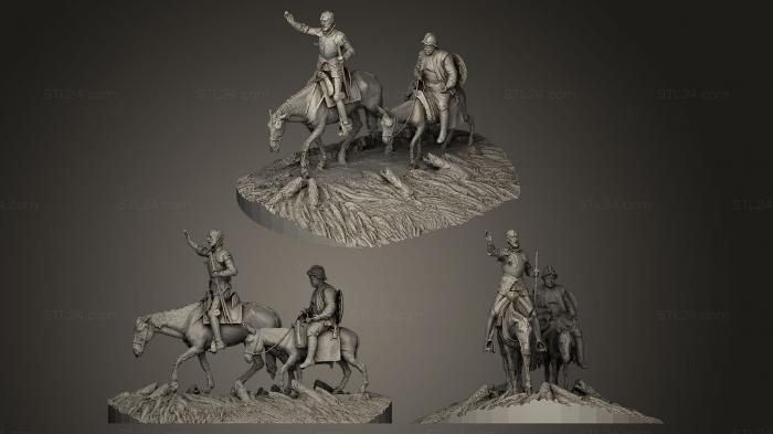 Statues of famous people (Don Quichotte et Sancho Panza, STKC_0168) 3D models for cnc