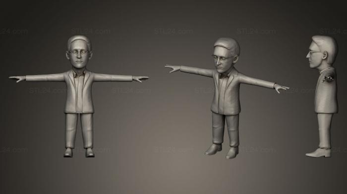 Статуэтки известных личностей (3D карикатура на Эдварда Сноудена, STKC_0169) 3D модель для ЧПУ станка