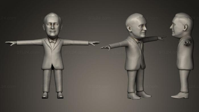 Статуэтки известных личностей (Франклин Делано Рузвельт, STKC_0173) 3D модель для ЧПУ станка