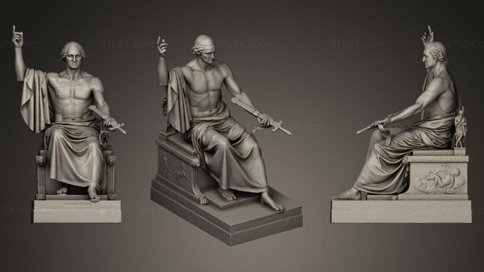 Статуэтки известных личностей (Статуя Джорджа Вашингтона Гриноу 1840, STKC_0176) 3D модель для ЧПУ станка